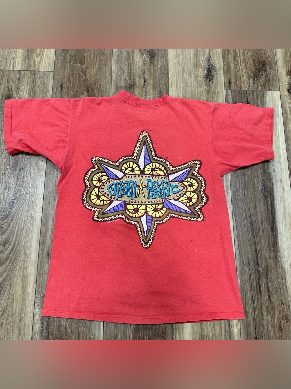Vintage 90s Ocean Pacific Made in USA Shirt Surfer Starfish, Medium